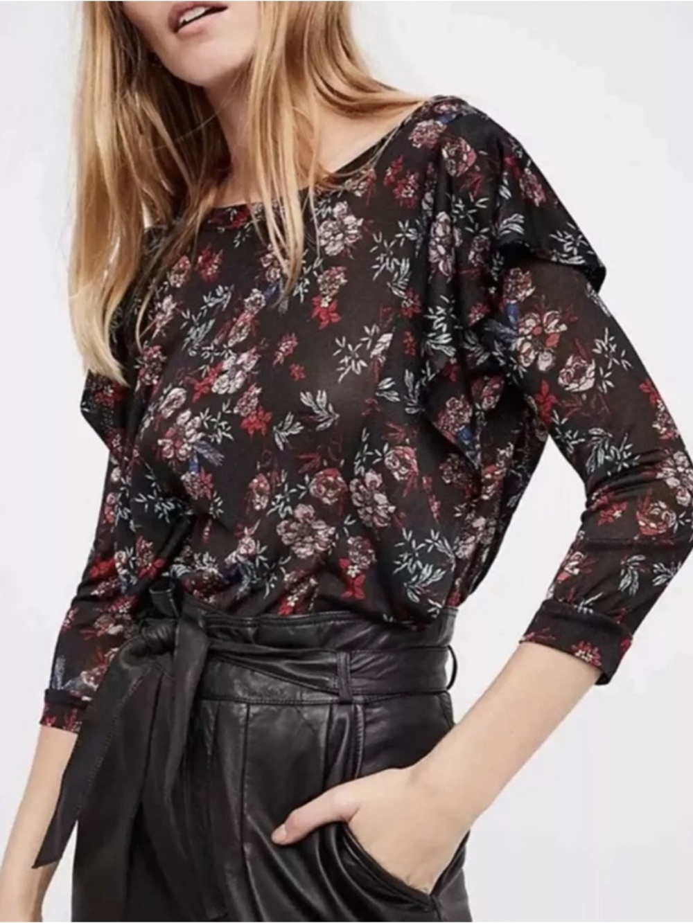 Free People Dock Street Knit Blouse